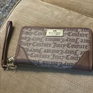 Juicy Couture Brown Logo Wristlet